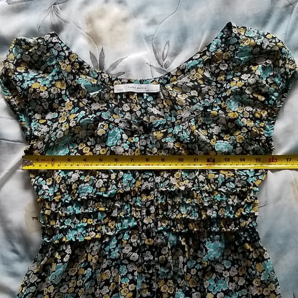 Zara Basic scoop neck floral dress xs - Picture 6 of 8